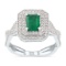 APP: 7.8k *0.83ct Emerald and 0.53ctw Diamond 18K White Gold Ring (Vault_R7_22691)