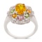 APP: 4.8k *3.15ct Yellow Sapphire and 0.43ctw Diamond 14K White Gold Ring (Vault_R7_22342)