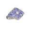 APP: 2.1k Fine Jewelry 2.24CT Pear Cut Tanzanite And White Topaz Over Sterling Silver Ring