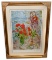 Marc Chagall (After) 'Red Bouquet with Lovers'  Framed & Matted