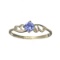 APP: 0.6k Fine Jewelry 0.30CT Round Cut Tanzanite And Platinum Over Sterling Silver Ring