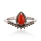 APP: 0.4k *Silver 0.62ct Coral and 0.20ctw Diamond Ring (Vault_R8_23812)