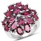 APP: 1.5k 9.20CT Prong Set Rhodolite Garnet 925 Sterling Silver Ring