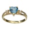 APP: 0.6k 14 kt. Gold, 1.03CT Heart Cut Blue Topaz And White Sapphire Ring