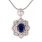 APP: 17.4k *15.69ct Blue Sapphire and 5.76ctw Diamond 14KT White Gold Pendant/Necklace (Vault_R7_463