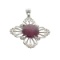 Designer Sebastian, 9.64CT Round Cut Cabochon Ruby And White Topaz Sterling Silver Pendant