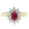 APP: 3.2k *0.92ct Ruby and 0.58ctw Diamond 14KT Yellow Gold Ring (Vault_R7_8708)
