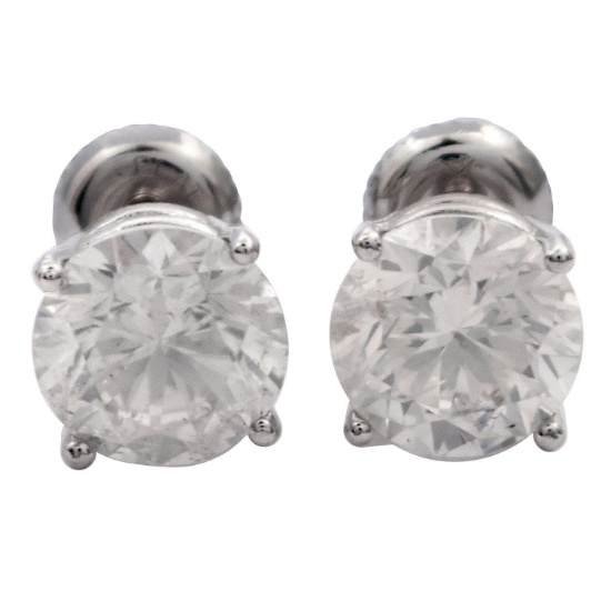 APP: 58.2k *4.42ctw Diamond Platinum Solitaire Earrings (Vault_R7_11924)