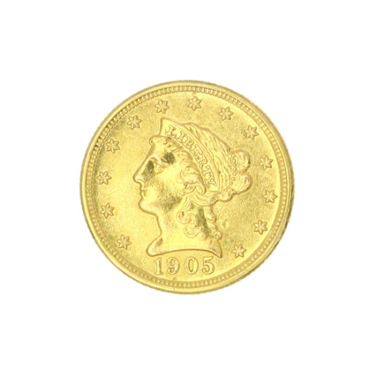 Extremely Rare 1909 $2.50 U.S. Liberty Head Gold Coin