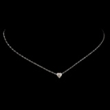 *Fine Jewelry 14 KT White Gold Singapore W Puffed Heart 1.4GM. 16'' Necklace