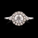 APP: 7.6k *0.72ct SI2 CLARITY CENTER Diamond 18K White Gold Ring (0.93ctw Diamonds) EGL USA CERTIFIE