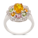 APP: 4.8k *3.15ct Yellow Sapphire and 0.43ctw Diamond 14K White Gold Ring (Vault_R7_22342)