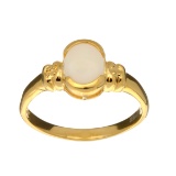 Fine Jewelry Designer Sebastian, Opal And Sterling Silver Plated Gold Ring