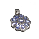 APP: 1.9k Fine Jewelry 1.80CT Oval Cut Tanzanite And Platinum Over Sterling Silver Pendant