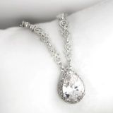 Fancy Colored French Cubic Zirconium Sterling Silver Necklace