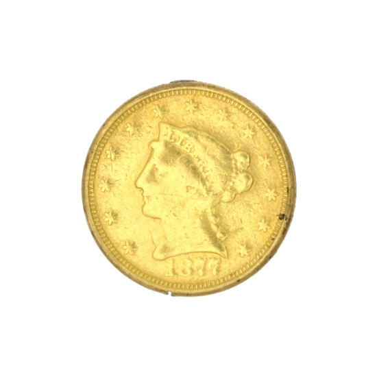 Extremely Rare 1877-S $2.50 U.S. Liberty Head Gold Coin