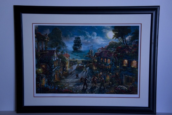 Thomas Kinkade Original Ltd Edt Numbered Lithograph Plate Signed ''Pirates of the Caribbean''