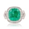 APP: 22.7k *5.30ct Emerald and 0.47ctw Diamond 18K White Gold Ring (Vault_R7_24005)