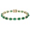 APP: 13.8k *18.69ctw Emerald and 1.23ctw Diamond 14K Yellow Gold Bracelet (Vault_R7_21941)