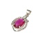 APP: 1k Fine Jewerly 2.40CT Oval Cut Ruby And White Sapphire Sterling Silver Pendant