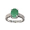 APP: 1.7k Fine Jewelry 2.40CT Beryl Emerald And Colorless Topaz Platinum Over Sterling Silver Ring