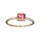14 KT Gold 0.58CT Rectangular Cut Pink Tourmaline and 0.05CT Round Brilliant Cut Diamond Ring