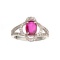 APP: 0.7k Fine Jewelry 0.88CT Ruby And Colorless Topaz Platinum Over Sterling Silver Ring