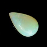 APP: 0.7k 2.25CT Pear Cut Cabochon Multi-Colored White Opal Gemstone