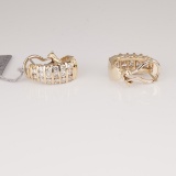 *Fine Jewelry 14 kt. Gold, New Custom Made 1.45CT Diamond One Of a Kind Earrings (FJ F146)