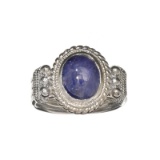 APP: 0.9k Fine Jewelry 3.17CT Oval Cut Tanzanite And Sterling Silver Ring