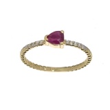 APP: 0.7k Fine Jewelry 14 KT Gold, 0.37CT Ruby And Diamond Ring