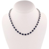 APP: 43.7k *40.71ctw Blue Sapphire and 13.80ctw Diamond 14KT White Gold Necklace (Vault_R7_4903)