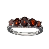 APP: 1.7k Fine Jewelry 1.75CT Oval Cut Almandite Garnet And Platinum Over Sterling Silver Ring