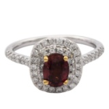APP: 6.9k *1.18ct UNHEATED Orange Sapphire and 0.44ctw Diamond 18KT White Gold Ring (GIA CERTIFIED)