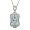 APP: 16k *13.94ct Aquamarine and 0.42ctw Diamond Platinum Pendant/Necklace (GIA CERTIFIED) (Vault_R7