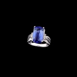 APP: 11.1k Fine Jewelry 14 KT White Gold, 6.20CT Tanzanite And Diamond Ring