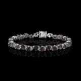 APP: 1.5k *Silver 9.00ctw Triangle Mystic Quartz and 0.83ctw White Topaz Bracelet (Vault_R8_44406)