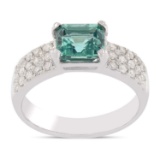 APP: 4.2k *1.54ct Tourmaline and 0.47ctw Diamond 14K White Gold Ring (Vault_R7_22621)