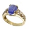 APP: 3.6k 14 kt Gold 3.25CT Tanzanite and Topaz Ring