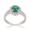 APP: 3.4k *0.80ct Emerald and 0.51ctw Diamond 14K White Gold Ring (Vault_R7_23453)