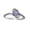 APP: 0.7k Fine Jewelry 0.31CT Round Cut Tanzanite And Platinum Over Sterling Silver Ring