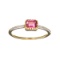14 KT Gold 0.58CT Rectangular Cut Pink Tourmaline and 0.05CT Round Brilliant Cut Diamond Ring