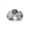 Fine Jewelry Designer Sebastian 1.65CT Round Cut Blue Sapphire And White Topaz Sterling Silver Ring