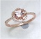 *Fine Jewelry 14K Rose Gold, 1.96CT Morganite Round And White Diamond Ring (Q-R19190MGWD-14KR)