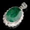 APP: 1.8k 45.46CT Oval Cut Green Beryl and Sterling Silver Pendant
