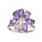 APP: 0.5k Fine Jewelry Designer Sebastian, 2.10CT Oval Cut Amethyst And Sterling Silver Cluster Ring