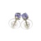 APP: 0.8k Fine Jewelry 0.51CT Round Cut Tanzanite And Platinum Over Sterling Silver Earrings