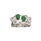 APP: 0.9k Fine Jewelry Designer Sebastian 1.20CT Green Emerald and White Topaz Sterling Silver Ring