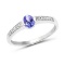 *Fine Jewelry 14K White Gold, 2.08CT Tanzanite And White Round Diamond Ring (Q-R20534TANWD-14KW)