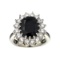 Fine Jewelry Designer Sebastian, Dark Blue And White Sapphire Sterling Silver Ring